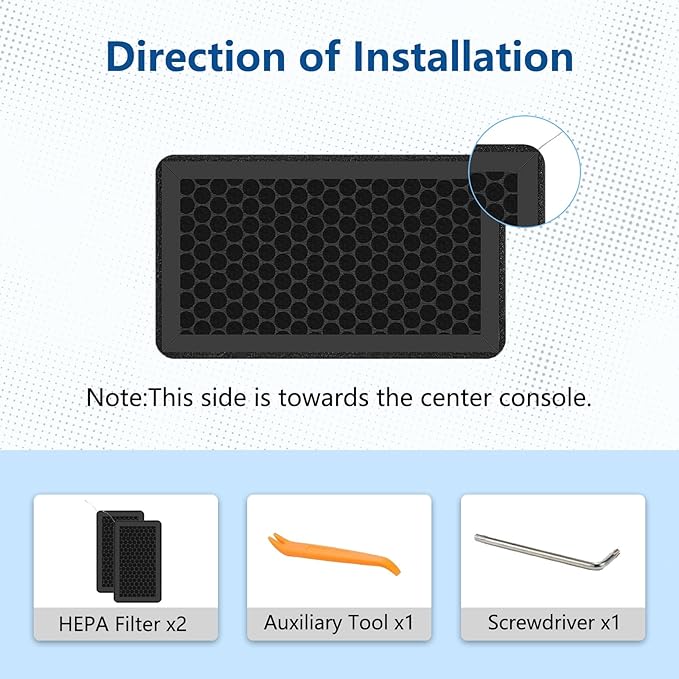 2024 Upgraded Cabin Air Filter for Tesla Model 3 Model Y (2016-2025) Highland & Juniper Ready, H13 True HEPA with Activated Carbon, 4-Layer Air Conditioner Replacement Accessories - 2 Pack