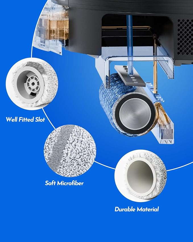 X11 OmniCyclone Accessories Kit for Ecovacs Deebot X11 OmniCyclone/X11 Pro Omni/T80S Omni/Yeedi S16 Plus Robot Vacuum, Deebot x11 Replacement Parts:2 Main Brush, 4 Roller Mop, 6 Side Brush, 4 Filter