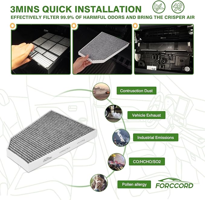 Internal Cabin Air Filter Fits for 2015-2023 2024 2025 2026 Tesla Model X Cabin Filter Replacement 103904200A, 103904200B, PC99459X Car Accessories
