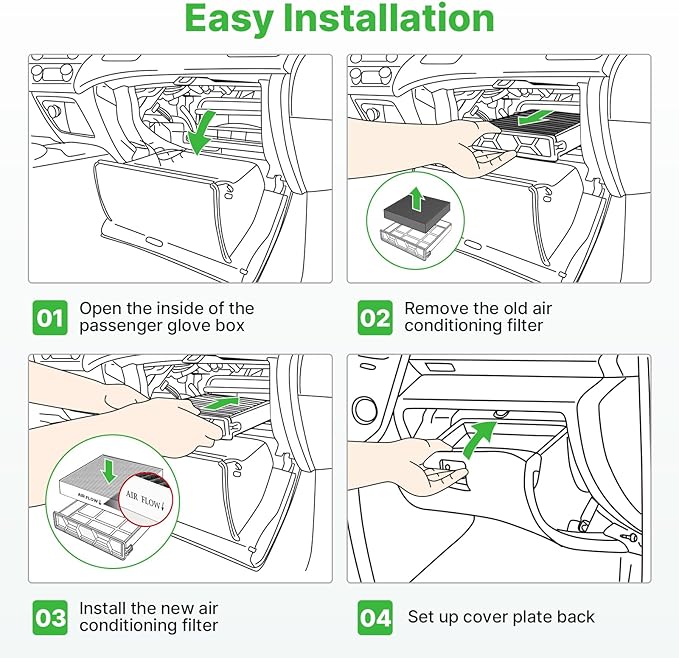 2-Pcs Cabin Air Filter Air Condition with Activated Carbon for Ford Bronco 21-25 26, Escape 20-25 26, Explorer 20-25 26, Cabin Filter for Car Replace for CF12772 Automotive Accessories