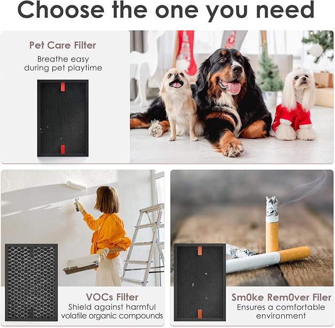 HRFSS1 Smoke Filter S Compatible with Honeywell Air Purifier Filter S HPA3000 PowerPlus and HPA5000 Series Model HPA3100/3200/3300/5100/5200/5300, 6-Pack