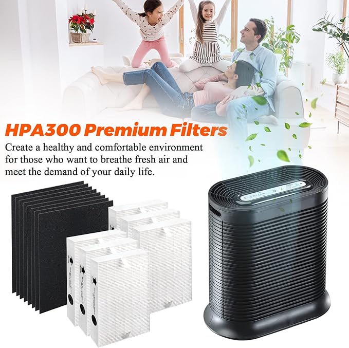 6 Pack HPA300 HEPA Filter R Replacement for Honeywell Air Purifiers HPA300 HPA200 HPA100 HPA300 HPA304 HPA8350 HPA3300b HPA5300 Replace HRF-R3 & HRF-R2 & HRF-R1&HRF-AP1-8 Pre filters A by Blutoget