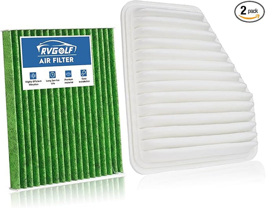 Engine+Cabin Air Filters Kit Fit for 2006-2012 Rav4, 2007-2011 Camry, 2009-2011 Corolla, 2005-2011 Avalon, 2009-2011 Matrix 2.4L Air Filter Automotive Accessories Replacement CA10169 CF10285