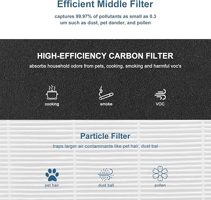 C545 Replacement Filter Compatible with winix C545, Part Number 1712-0096-00 and 2522-0058-00, 2 True Filter + 4 Activated Carbon Filters