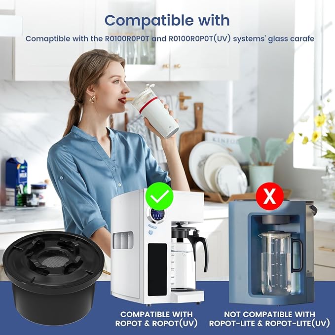 RO100ROPOT Remineralization Water Filters Replacement, Compatible with Bluevua RO100ROPOT and RO100ROPOT(UV) Systems, Alkaline for Reverse Osmosis Filter, Remineralize and Increase pH