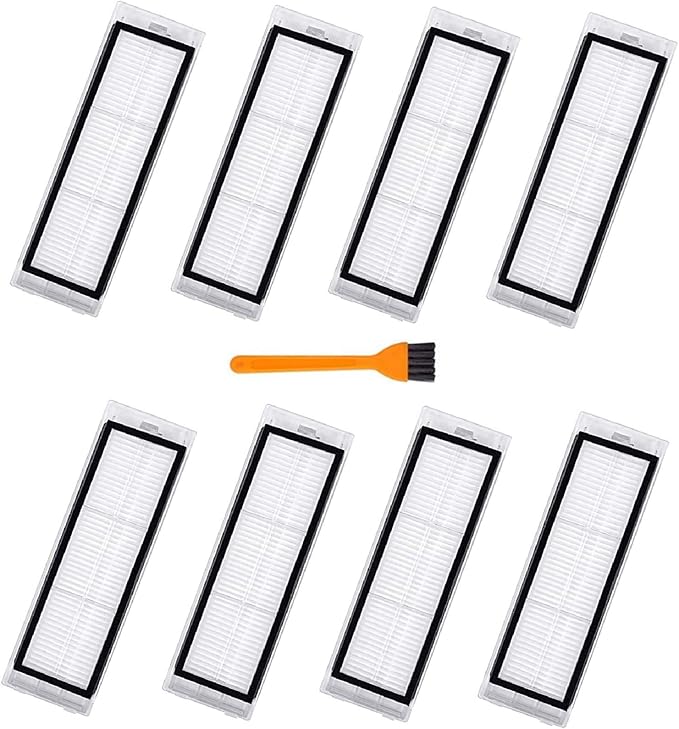 Roborock Filters Compatible with Roborock S6 Pure, S6, E4,S4 Max, S6 MaxV, S4, E2, E3, E5, E20 E25 E35 S50 S65 Xiaomi Mijia Robot Vacuum,8 Filters, 1 Cleaning Tools