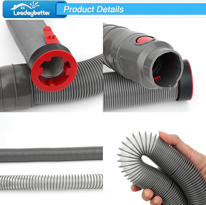 Leadaybetter DC41 Hose Replacement Part For Dyson DC41, DC65, DC66, UP13, UP20 Upright Vacuum Cleaner, Ball Animal 2 Filter Replacements, Compare to Part 920769-01&920640-01 (DC41 Series Hose+Filter)