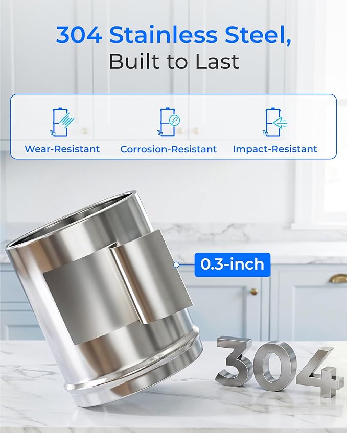 Waterdrop Gravity-fed Water Filter System, 2.25G Stainless-Steel System with 4 Filters, Metal Water Level Spigot and Stand, NSF/ANSI 42&372 Standard, Reduces Chlorine-King Tank for Emergencies