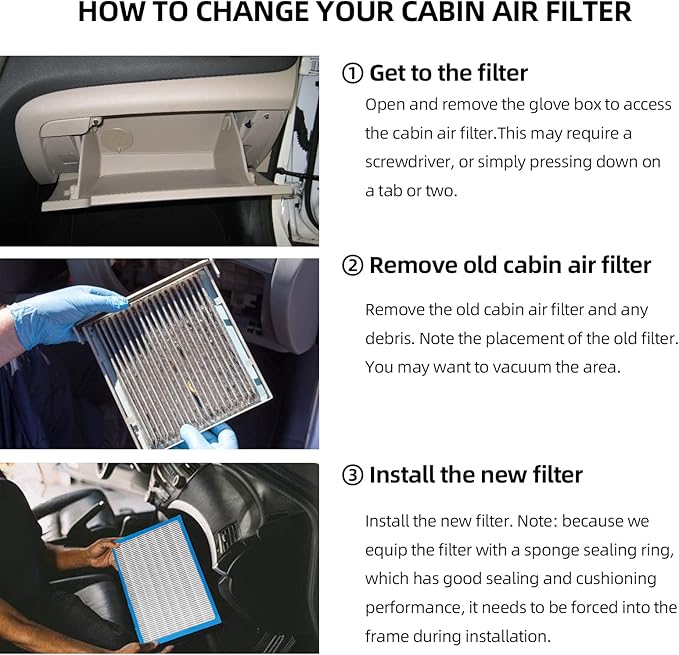 Cabin Air Filter Compatible with Tesla Model 3/Y AC Air Filters for Car Air Condition with Activated Carbon CA076-1 OEM Fit 2016-2025 Version