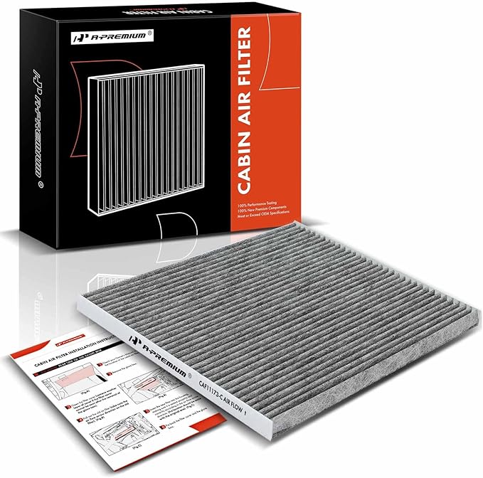 A-Premium Cabin Air Filter with Activated Carbon Compatible with Nissan Altima 2007-2012, Maxima, Murano 2009-2014, Quest 2011-2017, 2.5L 3.5L, Replace# 27277JA000