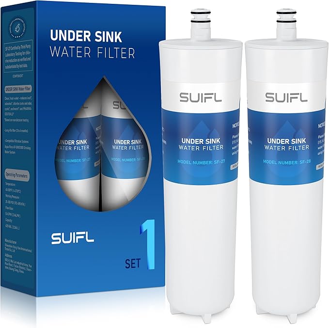 DW8090 Under Sink Filter Replacement, Compatible with 3M Aqua Pure AP-DW80/90, AP-DWS1000, AP-DWS1000LF Under Sink Filtration System, 1 Set