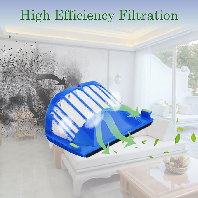 ilovelife 12 Pack High Efficiency HEPA Filters - Compatible iRobot Roomba 500 600 Series Vacuum Cleaner Replenishment Filter Accessories