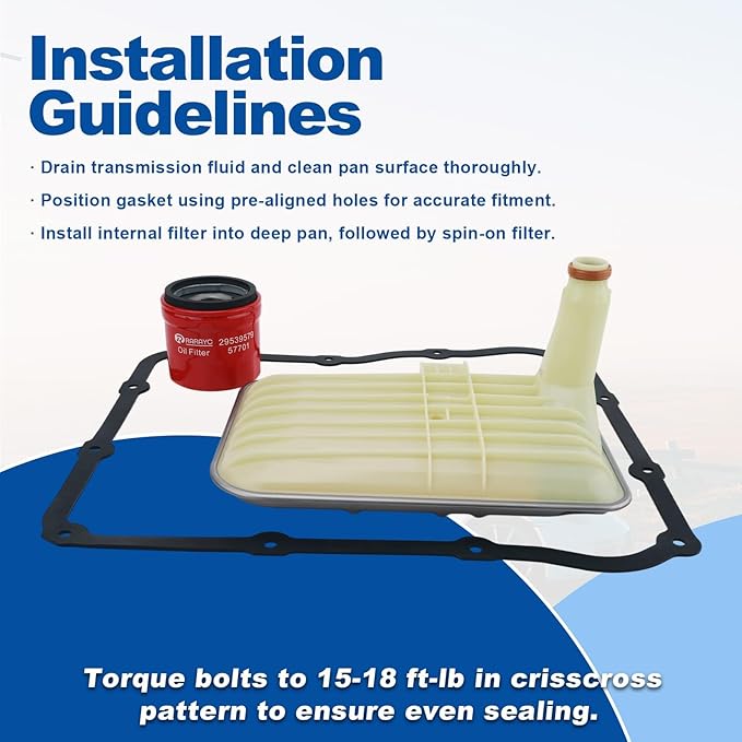 Transmission Filter Kit for Allison 1000/2000 Series Compatible with Chevy Silverado 2500HD/3500HD 2010-2019 & GMC Sierra 2500HD/3500HD Complete Set with Gasket 29542824 29539579 Deep Pan