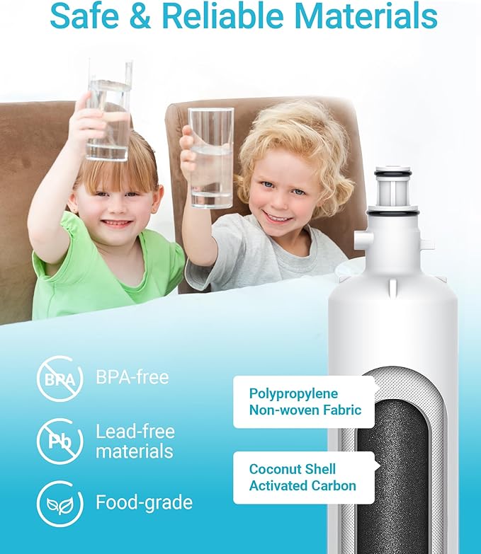 AQUA CREST Replacement for GE® RPWFE, RPWF (with CHIP) Refrigerator Water Filter, Compatible with GYE22HMKES, GYS22GMNES, GYE22HBLTS, DFE28JSKSS, GFE28HMHES, GNE29GYNFS, GFE28GYNFS