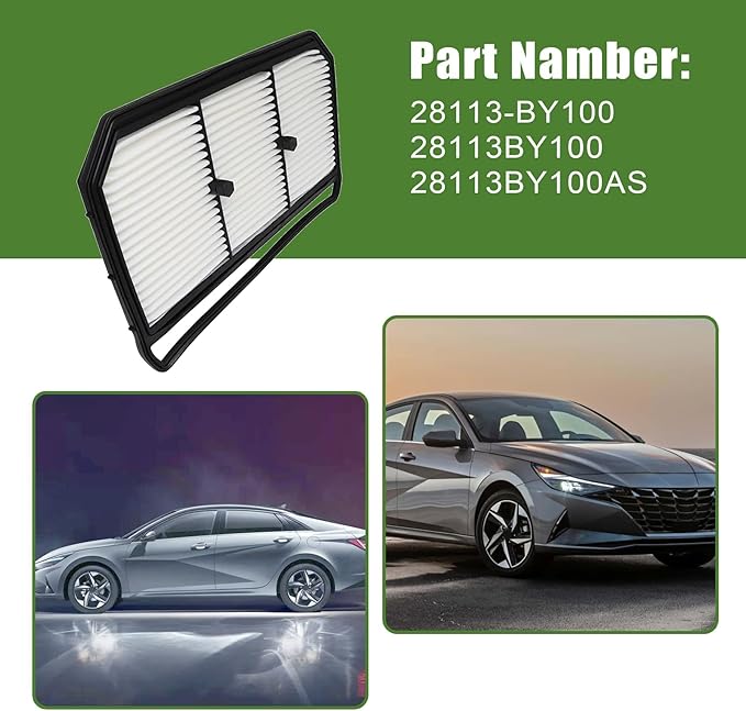 XQSMWF Engine Air Filter Compatible with Hyundai Elantra Hybrid 2021-2025 1.6L L4 Gas, Replace 28113BY100 28113-BY100 28113BY100AS