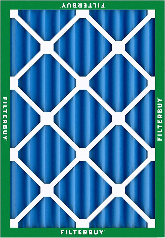 Filterbuy 24x25x4 Air Filter MERV 13 Optimal Smoke & Allergy Defense (12-Pack), Electrostatic Pleated HVAC AC Furnace Filters Replacement (Actual Size: 23.75 x 24.75 x 3.63)