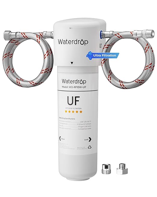 Waterdrop 10UAW-UF 0.01 μm Ultra Filtration Under Sink Water Filter System, 1 Year, Reduces Lead, Chlorine, Bad Taste & Odor, Direct Connect to Kitchen Faucet, USA Tech