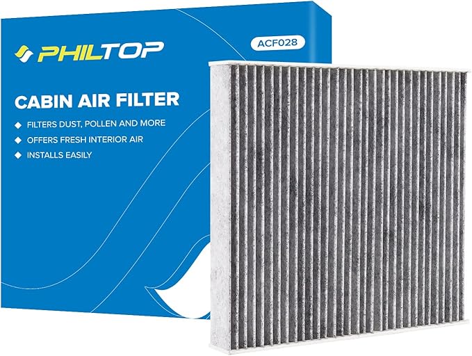 PHILTOP Cabin Air Filter w/Activated Carbon, Compatible with CF11643 Volkswagen Jetta, Tiguan, Atlas, Taos, Atlas Cross Sport, GTI, Golf, Golf Alltrack, Golf SportWagen, e-Golf, Golf R, Arteon