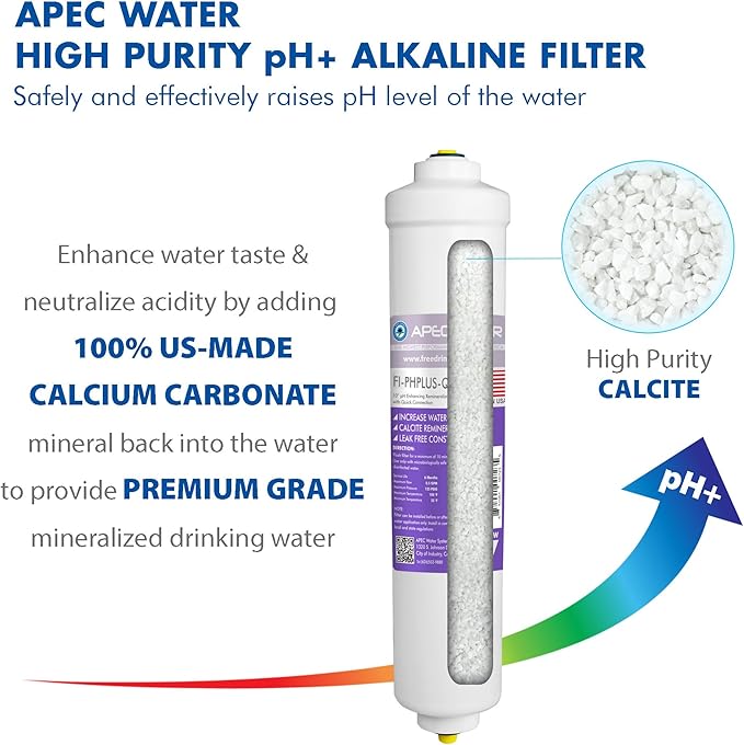 APEC Water Systems 10" High Purity PH+ Calcium Carbonate Alkaline Filters (3/8 Inch)