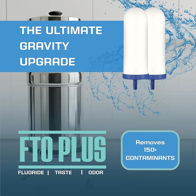 Coldstream FTO Plus Water Filter Cartridge - Dependable for Easy Installation as a Berkey Replacement - Ceramic Gravity Filter For Stainless Steel Systems