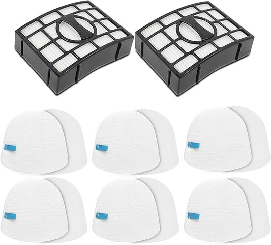 Vacuum Filter Replacement for Shark Navigator ZU560 ZU561 UV650 ZU572 ZU562 ZD201 ZD402 Zero-M Lift-Away Speed Upright Vacuum, 2 Post Filter + 6 Foam and 6 Felt Filters