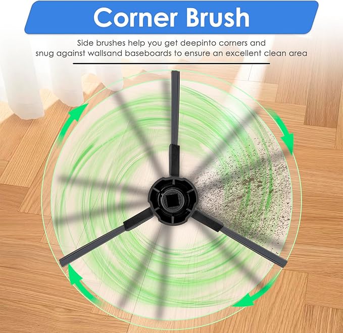 (21 Pack) D20 Plus Replacement Parts Compatible with Dreame D20 Plus Robot Vacuum Cleaner, 2 Roller Brushes, 5 Mop Pads, 4 HEPA Filters, 4 Dust Bags, 6 Side Brushes, Accessories Kit