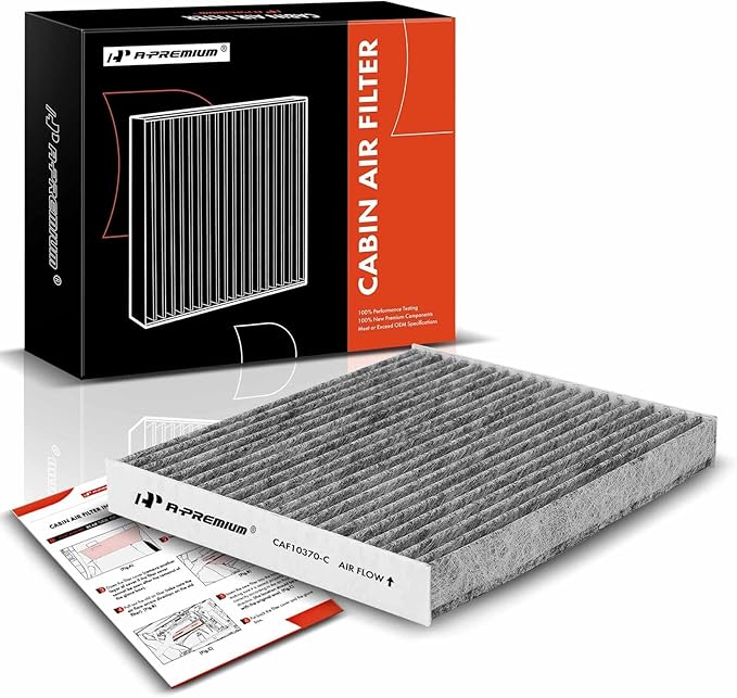 A-Premium Cabin Air Filter with Activated Carbon Compatible with Ford Mustang 2005-2014, Replace# 4R3Z19N619AA