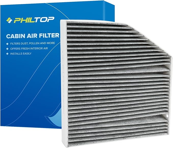 PHILTOP Cabin Air Filter w/Activated Carbon, Compatible with CF11855 Mercedes-Benz GLC300, C300, E300, E400, E450, G63 AMG, C43 AMG, GLC350e, CLS450, G550, C450 AMG, GLC43 AMG, E53 AMG, C400, SL63 AMG