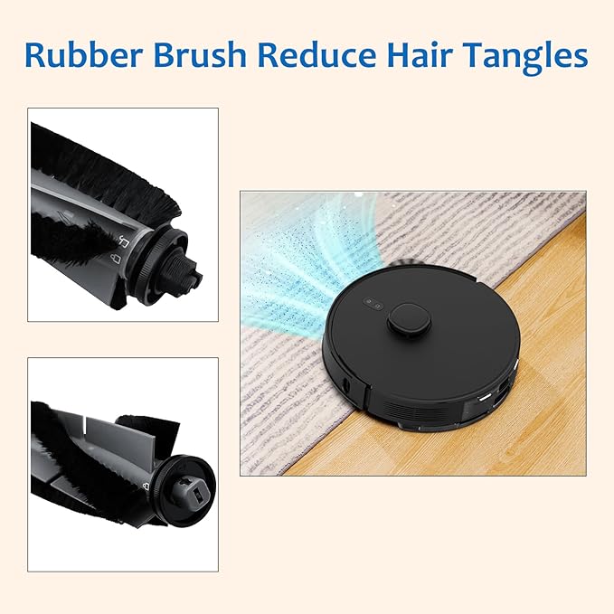 Replacement Parts Compatible with Airrobo T20+ T25+ T30+ Robot Vacuum Cleaner, Spare Accessories Kit include 1 Roller Brush, 2 Filters, 3 Side Brushes, 3 Dust Bags, 3 Mop Pads and 1 Cleaning Brush