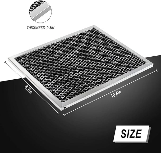 Cenipar 97007696 Range Hood Filter Charcoal Odour Filter for Range vent hood (8 3/4" X 10 1/2" X 3/8")-3 Pack