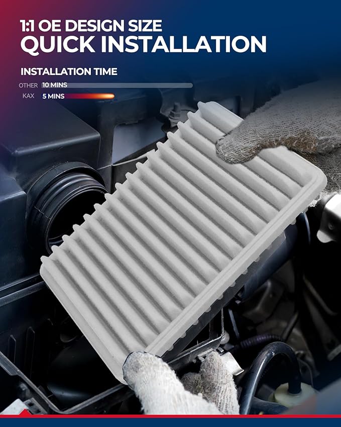 KAX Engine Air Filter, CA9359 Replacement for Toyota RAV4 2001 2002 2003 2004 2005, Advanced Air Filter Media, Increased Acceleration