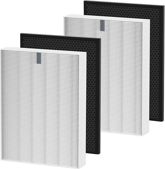 XQ True Replacement Filter X Compatible with Winix XQ, XQ Pro Tower Air Cleaner Purifier, 1712-0089-01-0101-02, 2 x True Filter & 2 x Activated Carbon Filters