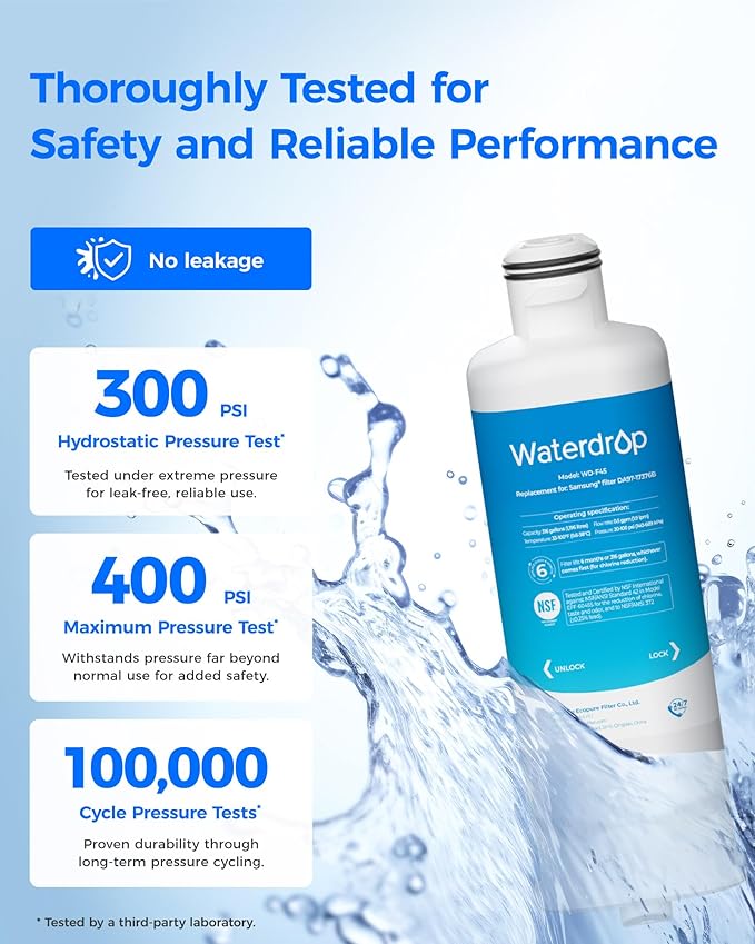 Waterdrop DA97-17376B Replacement for Samsung® HAF-QIN/EXP, DA97-08006C, RF28R7201SR, RF28R7351SG, WD-F45, Refrigerator Water Filter, 4 Filters