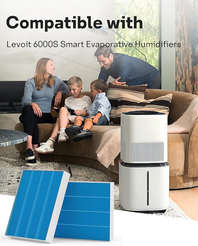 Leemone 16-Pack 6000S Humidifier Wick Filter Replacement for LEVOIT Superior 6000S Smart Evaporative Humidifier, Effectively Capture Large Particles and Minerals