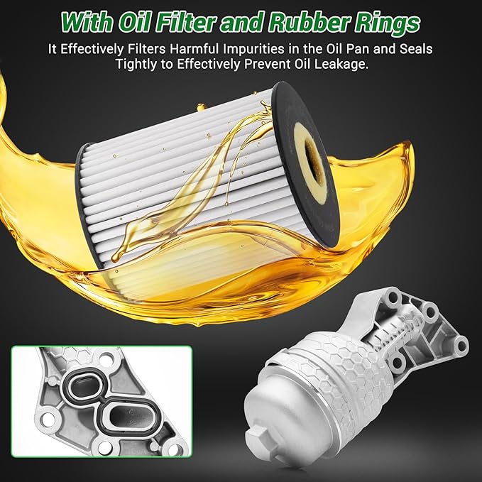 Leak-Proof Aluminum Oil Filter Housing Kit - Perfect Fit Upgrade for Hyundai/Kia/Genesis! Stops Leaks for Life, Quick Install. Fits Palisade/Sorento/Telluride etc. (Part#26300-3LAA0) Now!