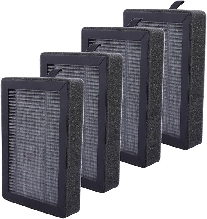 KEEPOW LV-H128 Replacement Filter 4 Pack Compatible with LEVOIT LV-H128/PUURVSAS (HM669A) / ROVACS (RV60) Air Purifier, LV-H128 H13 True HEPA Replacement Filter