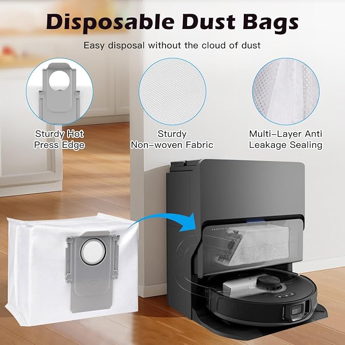 29Pcs Accessories Kit for Roborock S8 Maxv Ultra Robot Vacuum Cleaner,1 High-Speed Cleaning Brush,2 Main Brushes,4 HEPA Filters,4 Mop Cloths,4 Edge Mop Cloths,6 Side Brushes,6 Dust Bags,S8 Accessories