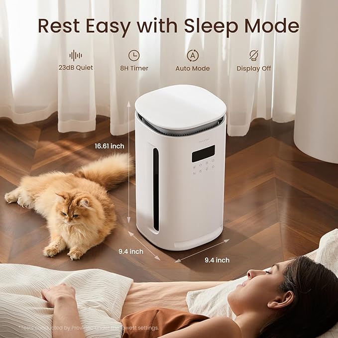 Pro-Level Air Purifier for Home Pets, No More Odor, Pet Floating Fur/Dander Worries, 4-Side Wide Intake, H13 True HEPA, Auto/Pet Mode & Washable Pre-Filter,Ultra Quiet for Bedroom/Large Room