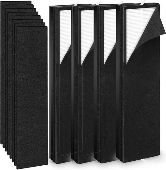 4+8 Set Upgraded HFD320 3-in-1 H13 True HEPA Replacement Filter for Honey-Well Air Genius 3,4,5,6 Series Air Purifiers-Models HFD300, HFD310, HFD320,HFD360,HFD314, HFD323CV1, HFD323-TGT,HFD324