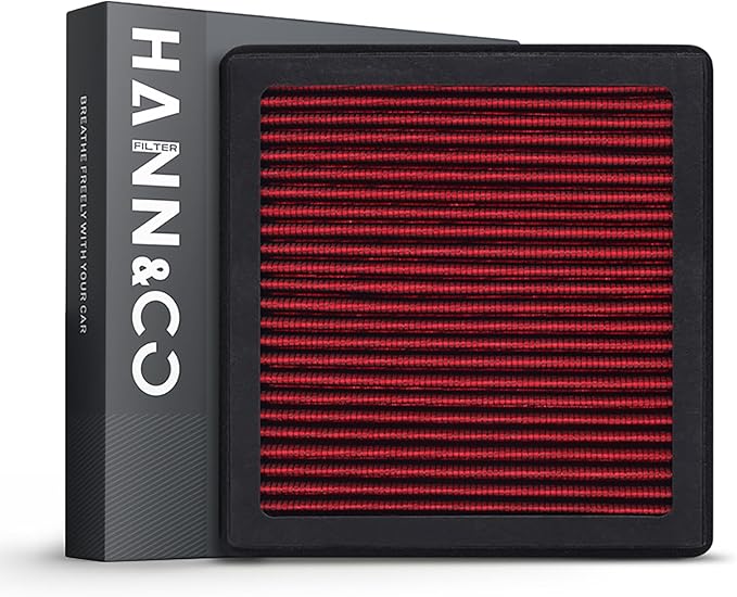 HANN&CO Washable And Reusable High Flow Cabin Air Filter，Greater Than 15 Years of Service Life，Suitable For Toyota Tacoma；Dodge Dart Replacement CF10374，CP374，VF2005（HCC1013-X）