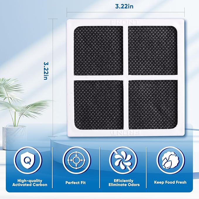 PUREPLUS LT120F Refrigerator Air Filter Replacement for LG LT120F, Kenmore Elite 469918, 9918, ADQ73214402, ADQ73214403, ADQ73214404, ADQ73334008, 12PACK, Dimensions 3.23" X 3.23"