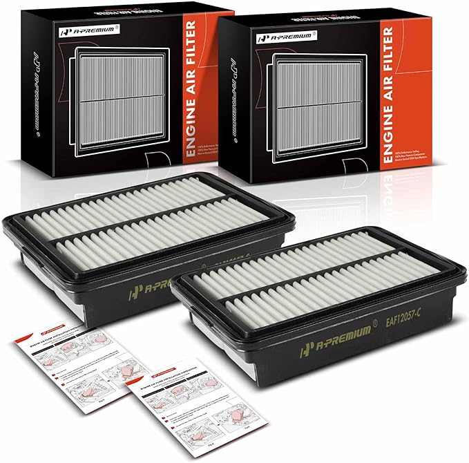 A-Premium 2-PC Engine Air Filter Compatible with Hyundai Elantra(17-20), Kona(18-23) & Kia Forte(19-23), Forte5(20-23), Soul(20-23) - 1.4L 1.6L 2.0L