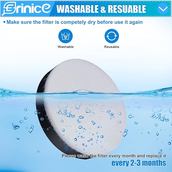 NEU100 Filter Replacement Compatible with Eureka Airspeed Compact Bagless Upright NEU100 NEU10AE4 NEU10AE5 NEU102 Vacuum Cleaner, 6 Foam Filters and 1 Cleaning Brush