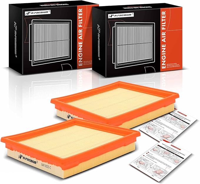 A-Premium 2-PC Engine Air Filter Compatible with Infinit EX35, EX37, G25, G35, G37, Q40, Q60, QX50 & Nissan 350Z, 370Z, 2007-2020, Replace# 16546JK20A