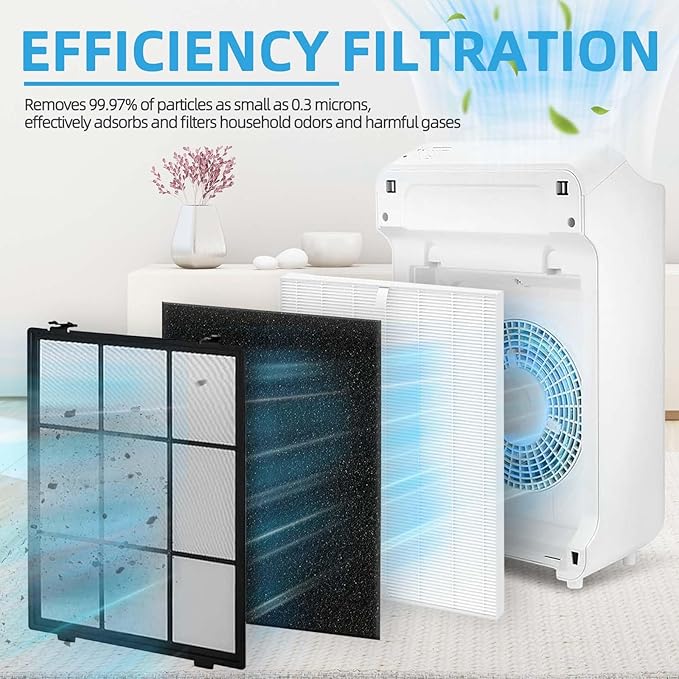 C545 HEPA Replacement Filter S for Winix Air Purifier C545 B151 P150 9300, Filter Q for Winix 5510 5520, Part# 1712-0096-00, 2522-0058-00