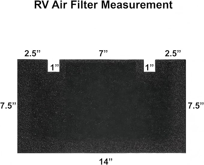 Tatuo 6 Packs Rv A/c Conditioner Replacement Air Filter 14 x 7.5 Inch Compatible with Duo Therm-compatible Rv A/c Replacement Filters