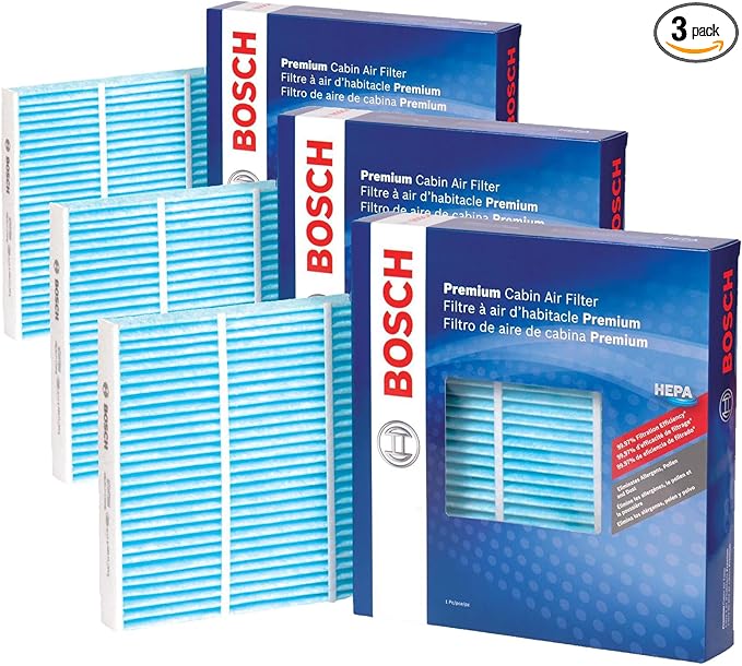 BOSCH 6092C HEPA Cabin Air Filter - Compatible with Select Subaru Ascent,Crosstrek,Impreza,Legacy,Outback,Toyota C-HR,Corolla,Prius,Prius AWD-e,Prius-Prime,RAV4,RAV4 Prime,Venza,(Pack of 3)