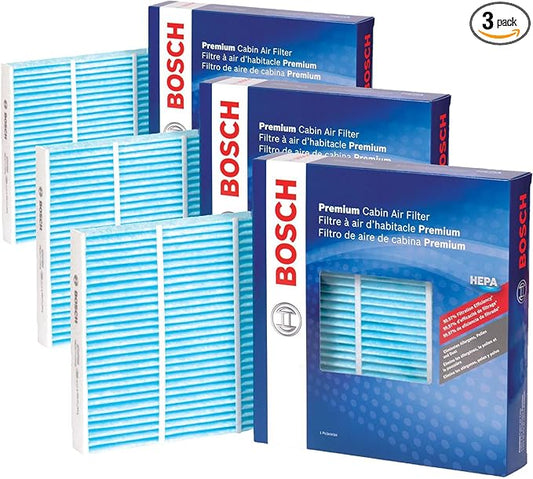 BOSCH 6092C HEPA Cabin Air Filter - Compatible with Select Subaru Ascent,Crosstrek,Impreza,Legacy,Outback,Toyota C-HR,Corolla,Prius,Prius AWD-e,Prius-Prime,RAV4,RAV4 Prime,Venza,(Pack of 3)