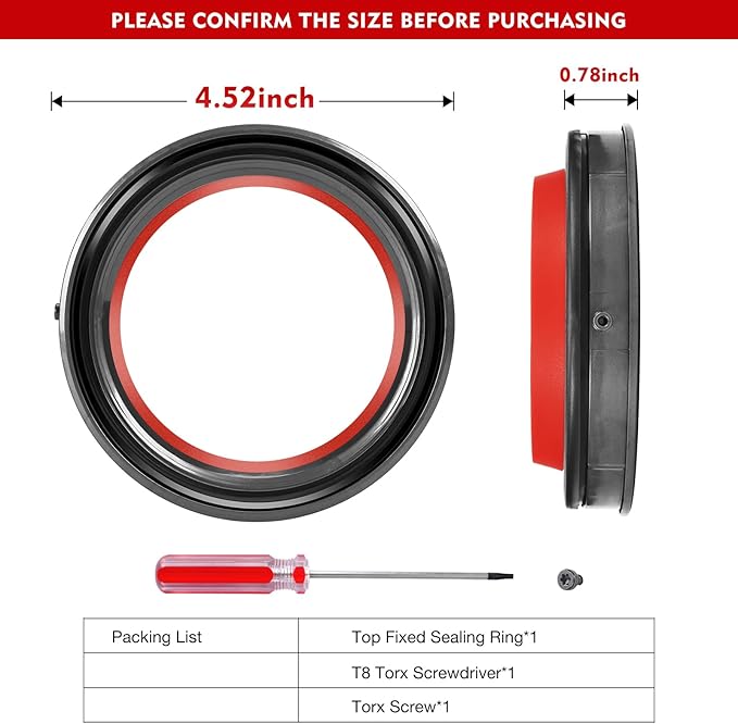 Dust Bin Part Sealing Ring Replacement Compatible with Dyson Cyclone V10 SV12 Vacuum Cleaner Dirt Cup Part Dust Bucket Bin Sealing Ring Assembly