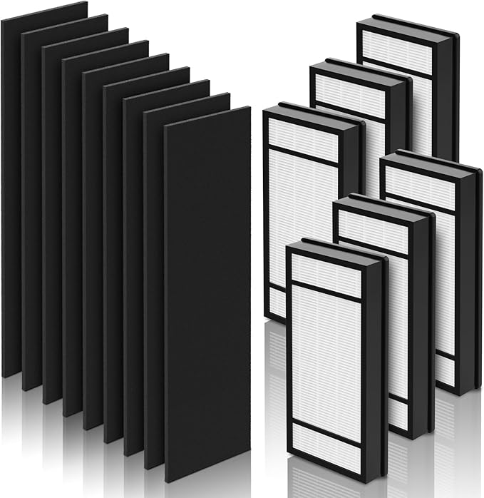 6 Pack Replacement Filter H + 9 Pack Carbon Pre-Filter B Compatible With Honeywell HPA050 HPA150 HPA060 HPA160 HHT055 HHT155 mPurifier, Part# HRF-H1 H2 B1